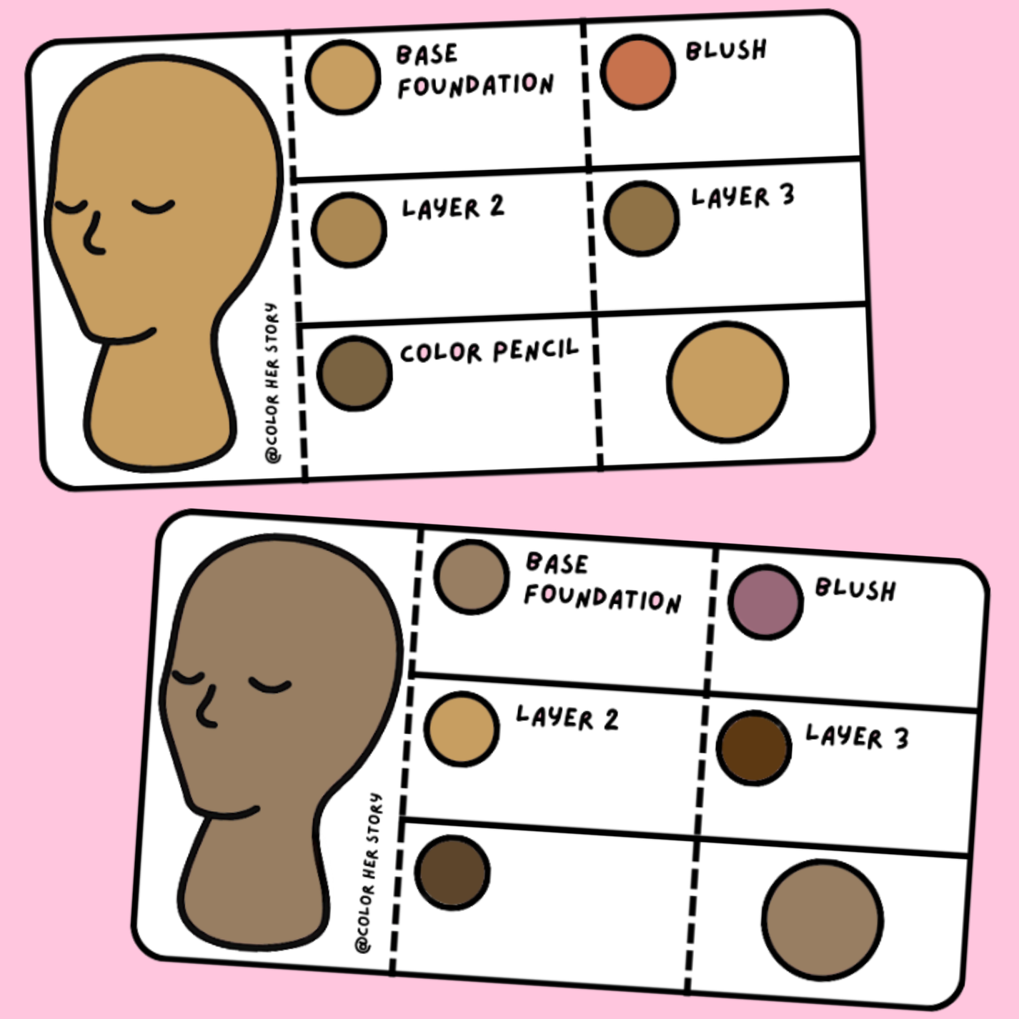 Skin Tone Swatch Practice Sheet