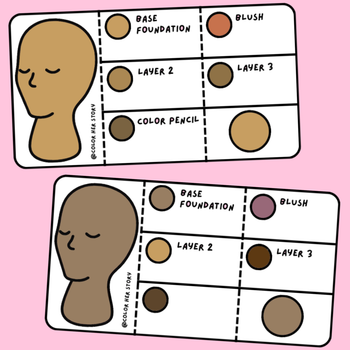 Skin Tone Swatch Practice Sheet - Printable Page