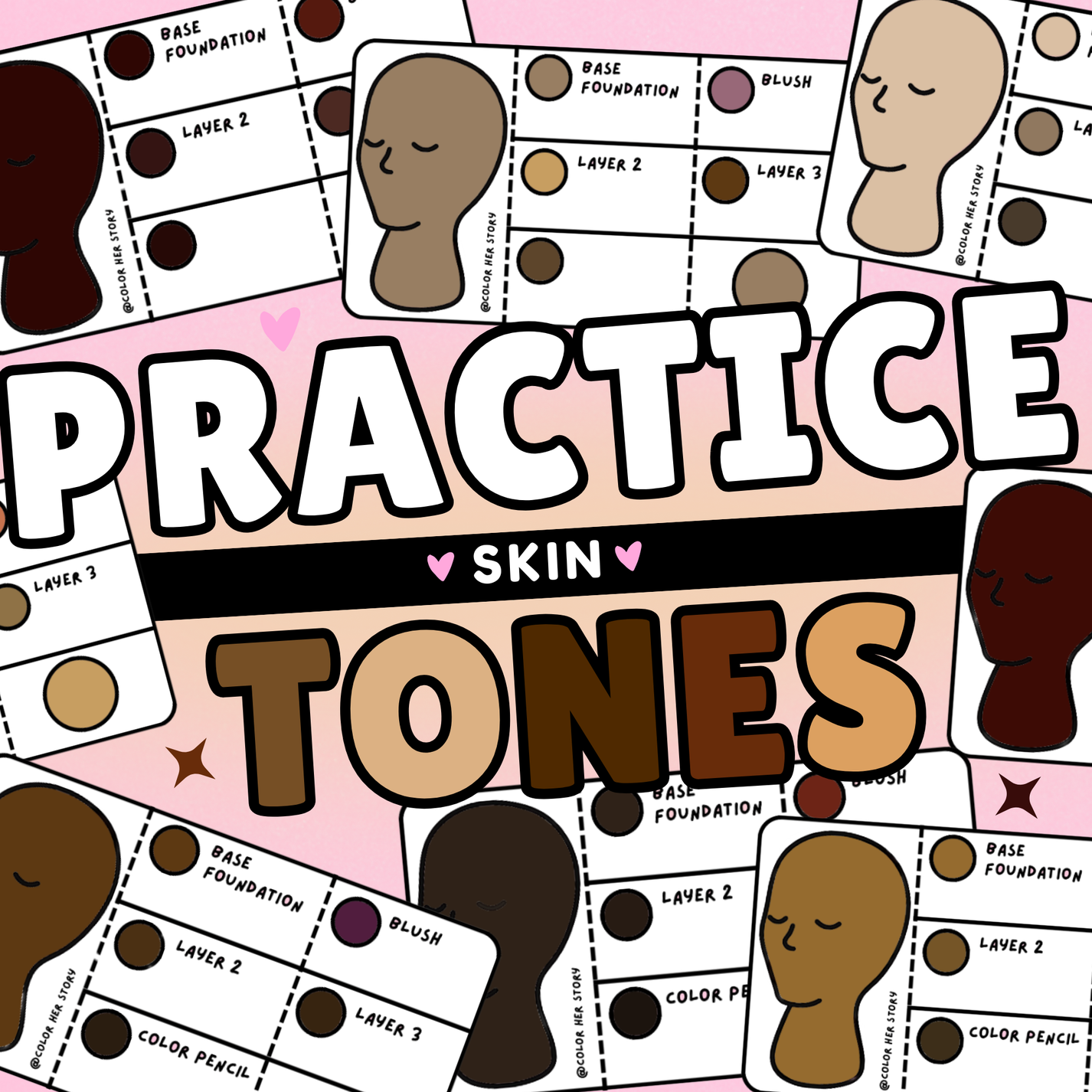 Skin Tone Swatch Practice Sheet