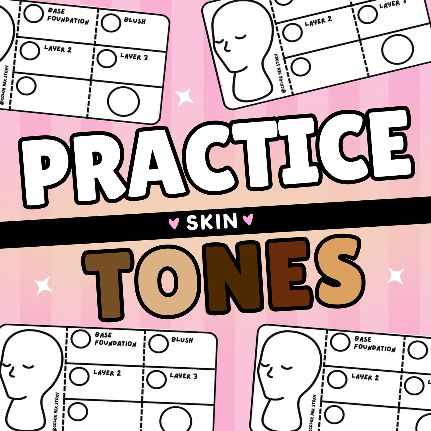 Skin Tone Swatch Practice Sheet